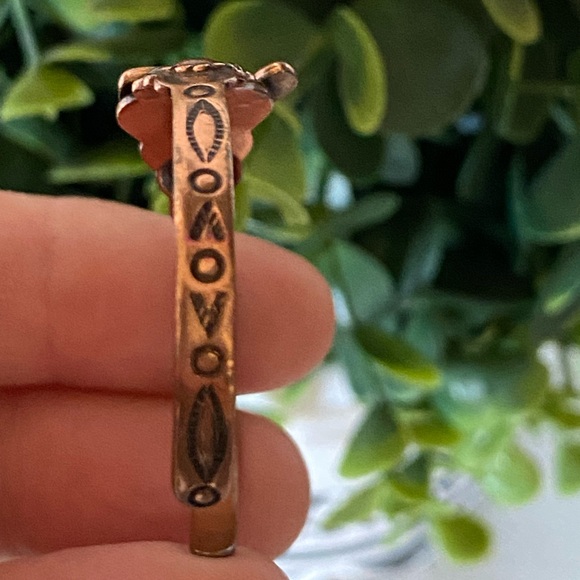 Vintage Wheeler Manufacturing Copper Turquoise Childs Bracelet cuff Southwestern - Picture 6 of 6